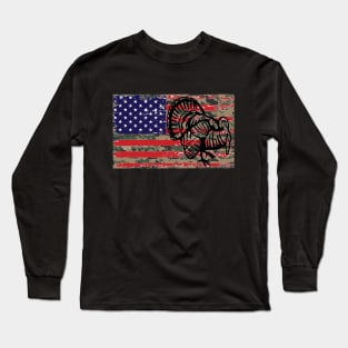 CAMO AMERICAN FLAG USA TURKEY HUNTER Long Sleeve T-Shirt